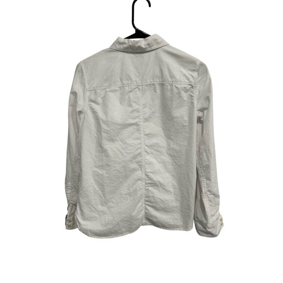 Stylus Womens White Button-Down Long Sleeve Shirt Size S Cotton Casual Basic - Picture 2 of 10